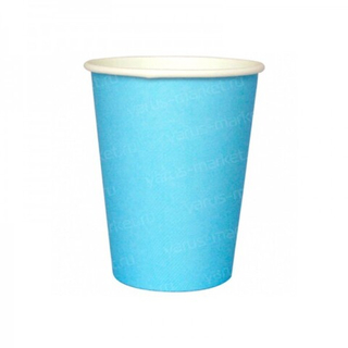 Стакан бум. 250мл 80мм ГОЛУБОЙ  1/10шт