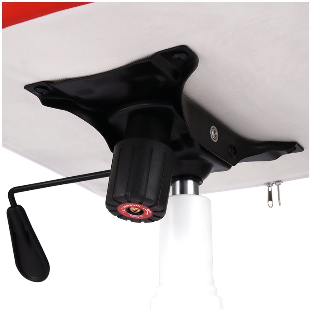 Кресло игровое Helmi HL-S15 "Skyline", экокожа, белая/красная, механизм качания