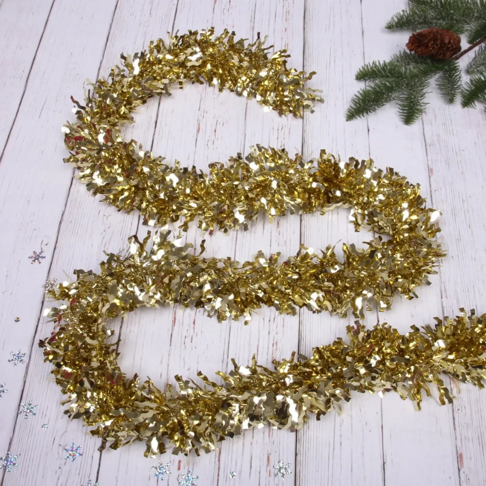 Мишура 2 м 9 см «Яркая змейка», Золото