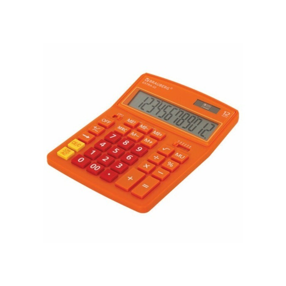 Калькулятор BRAUBERG EXTRA 12р /2 памяти/ (155*206) оранжевый, 12-RG 250485