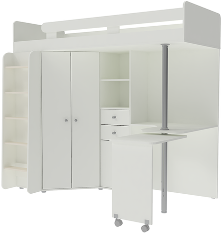 Кровать-чердак КарИВи М85 Белый  Белый