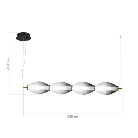 SL6130.403.24 Светильник подвесной ST-Luce Черный/Белый, Дымчатый LED 1*28W 3000K ICE