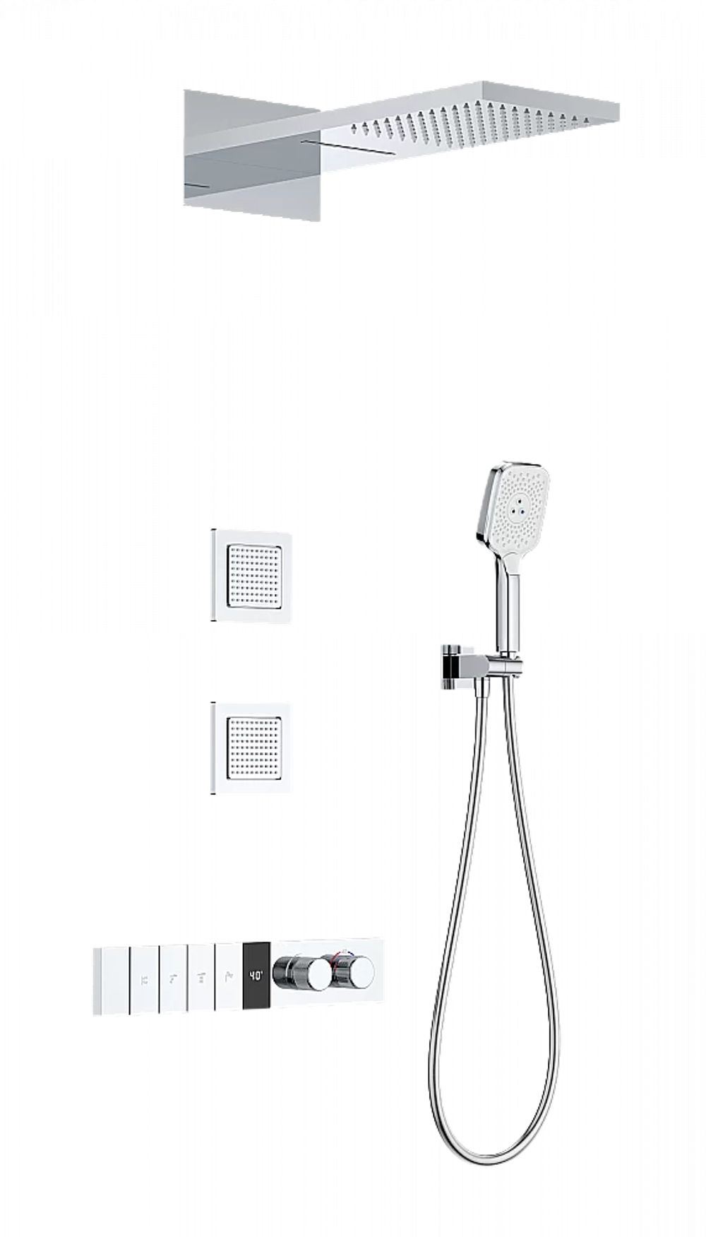 Душевая система с термостатом встраиваемая WONZON & WOGHAND WW-D4538-A-CR хром