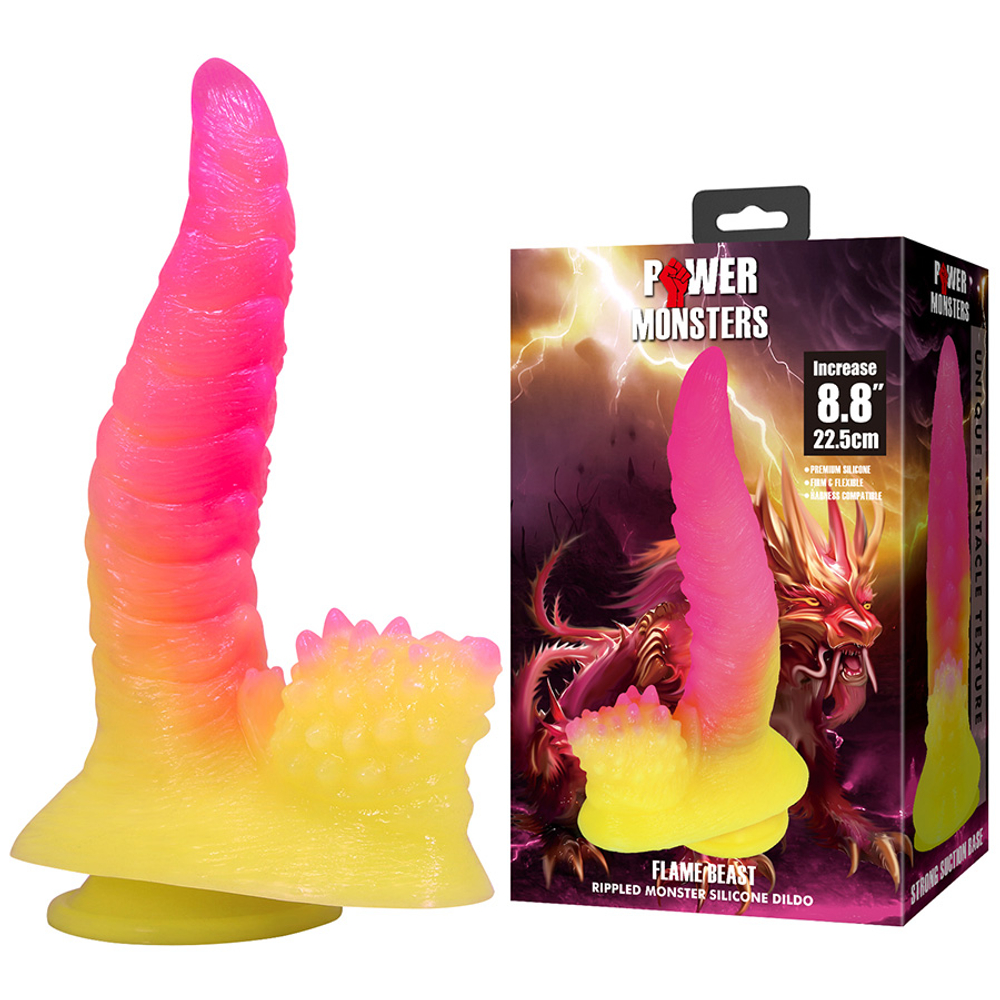Фантазийный фаллоимитатор 22,5см Огненный Зверь на присоске Pretty Love Power Monsters Flame Beast Fantasy Tentacle Dildo BW-008146