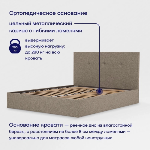 Кровать BuyRelax (рогожка, без ПМ)