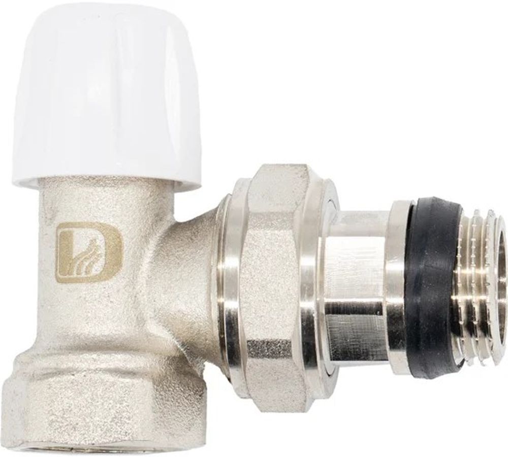 Клапан нижний радиаторный угловой с уплотн. кольцом 1/2вн/нар Даменто Клапан нижний радиаторный угловой с уплотн. кольцом 1/2вн/нар Даменто