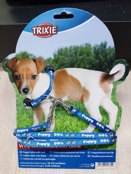 TRIXIE Ошейник для щенков с поводком нейлоновый