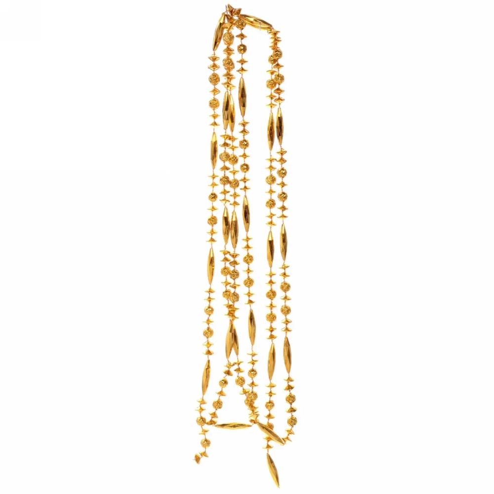 Бусы на ёлку 2м «Бриллианты», Золото