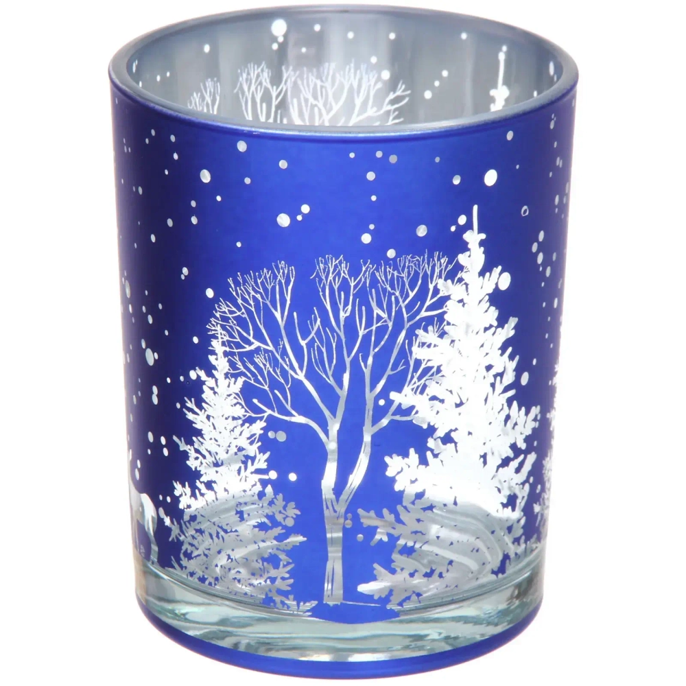 Подсвечник «Зимнее сияние» 10*12,5 см, Синий