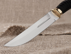 Нож «Пластунский», сталь Х12МФ, резная рукоять из черного мореного граба