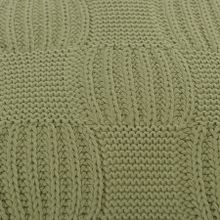 Подушка из хлопка рельефной вязки травянисто-зеленого цвета из коллекции Essential, 45х45 см