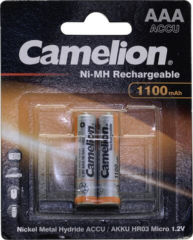 Аккумулятор Camelion NH-AAA1100BP2 (1.2V, 1100mAh) NiMH, Size "AAA"