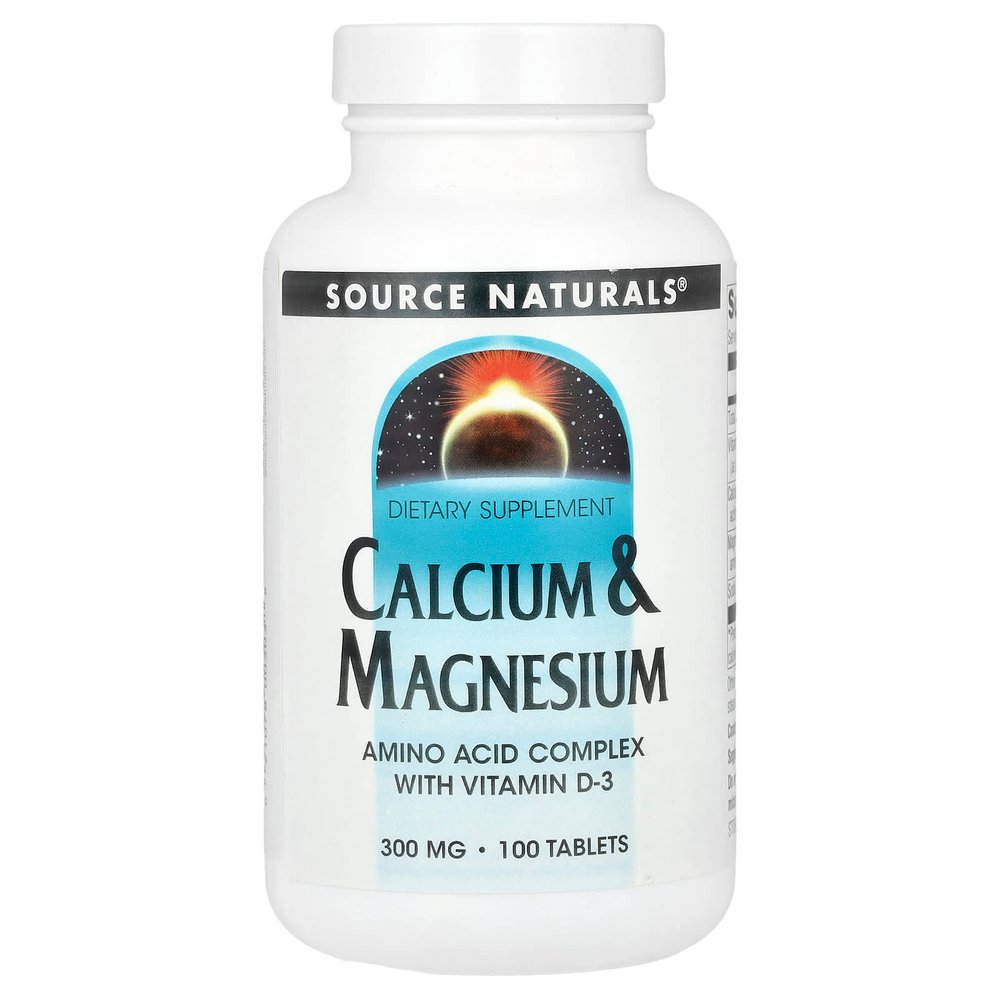 Source Naturals, Кальций и магний, 100 таблеток