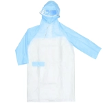 Дождевик-плащ детский «Радуга» с капюшоном,регулир.манжет,с отдел.под рюкзак, цвет бело-синий, размер XL(95*57см) ДоброСад