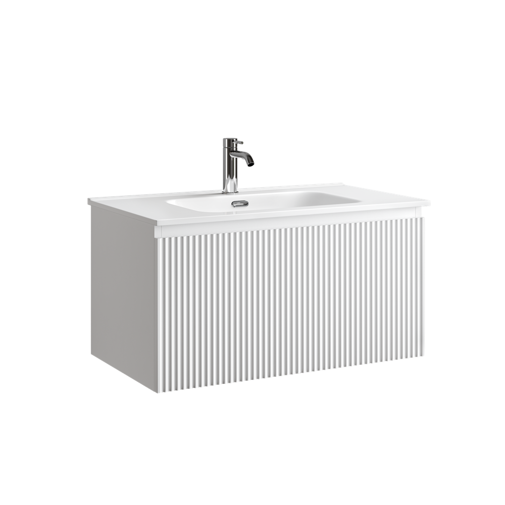 Тумба подвесная SANCOS Snob R 1.0 790х445х406, c одним ящиком оснащенным доводчиками, Bianco , арт.SNR1.080W