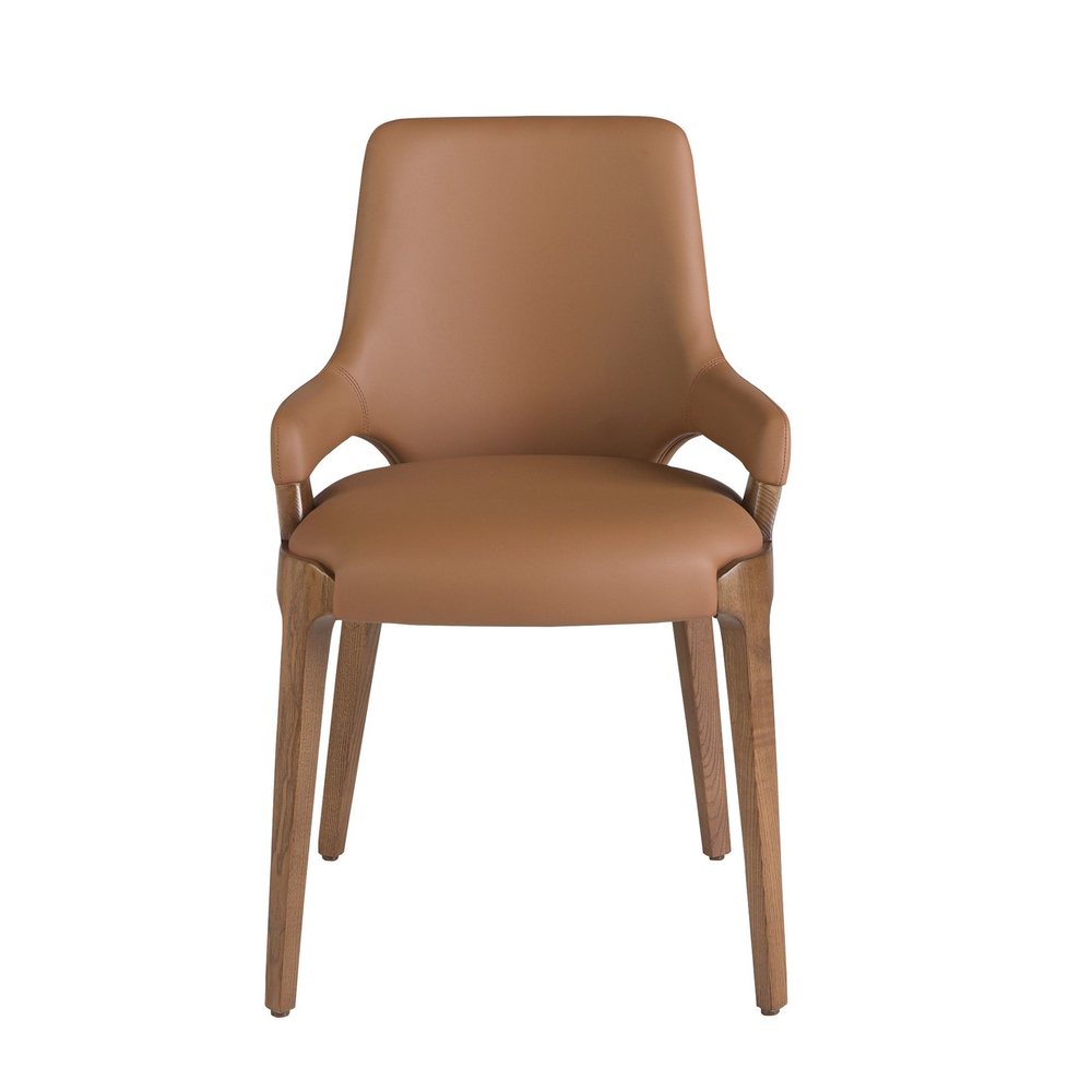 Стул Angel Cerda 4136/CH20029 с обивкой из коричневой экокожи