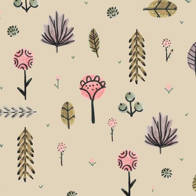 цветы бежевый