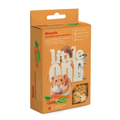 Little one бисквиты для мелких грызунов с морковью и шпинатом 5х7г