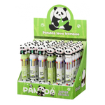 Ручка шариковая, автоматическая, 10в1, Basir, серия "Панда", 10-ти цветная, с резиновой фигуркой, 36 шт