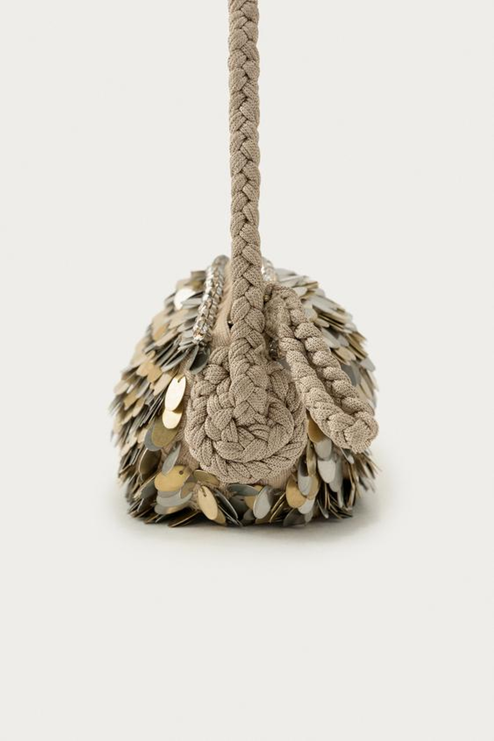 ZARA X MARISA BERENSON СУМКА ЧЕРЕЗ ПЛЕЧО С ПАЙЕТКАМИ, ЗОЛОТОЙ