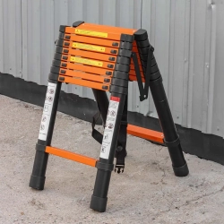 Стремянка телескопическая алюм. бытовая 2.6м (9+9 ступ.) ISMA ISMA-UP260-2