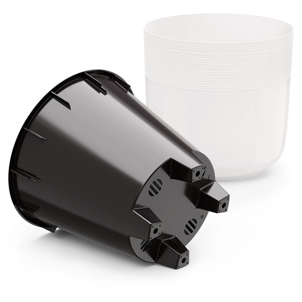 Горшок для цветов пластмассовый "Линель" 4,5л, д19см, h19см, со вставкой, белый