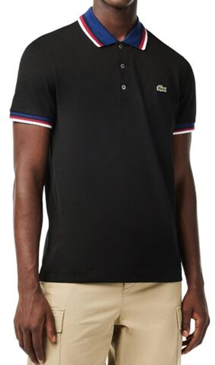 Теннисное поло Lacoste Regular Fit Stretch Cotton Piqu_ Contrast Collar Polo Shirt