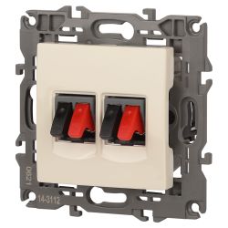 Розетка ЭРА Elegance 14-3112-02 аудио двойная IP20 слоновая кость