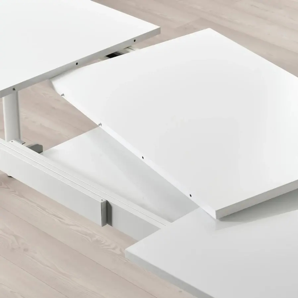 Стол и 6 стула - STRANDTORP / LUSTEBO IKEA/ СТРАНДТРОП/ ЛУСТЕБО ИКЕА, 150/260 см, серый/белый