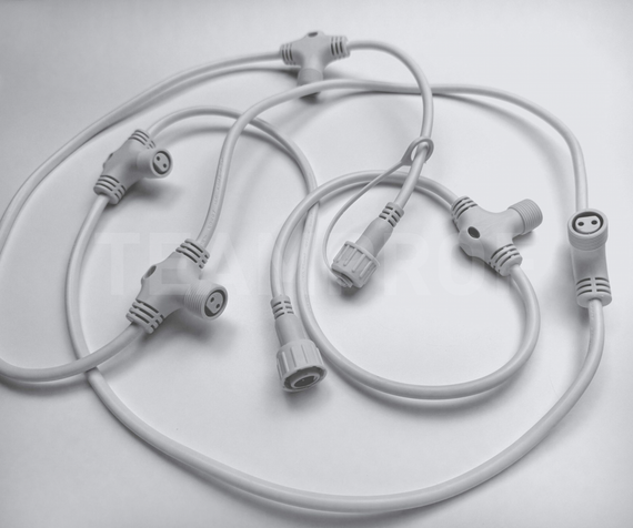 Соединительная шина, 2 pin, Т-образный коннектор, 2,5 м., 5 лучей, белый, TeamProf (TPF-SC-2,5/5-W)