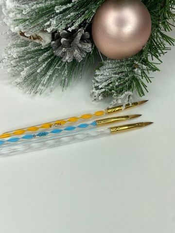 Кисть для геля/акрила с цветной ручкой