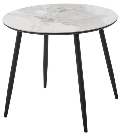 Стол МИЛТОН D89 PANDORA LIGHT  122 BG, керамика / Черный каркас М-City