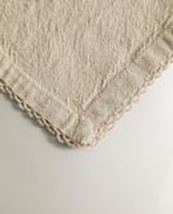 ZARA HOME НАБОР САЛФЕТОК С КРУЖЕВОМ (2 ШТ.), СЕРЫЙ