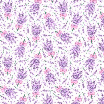 Букет лаванды с розовым бантом