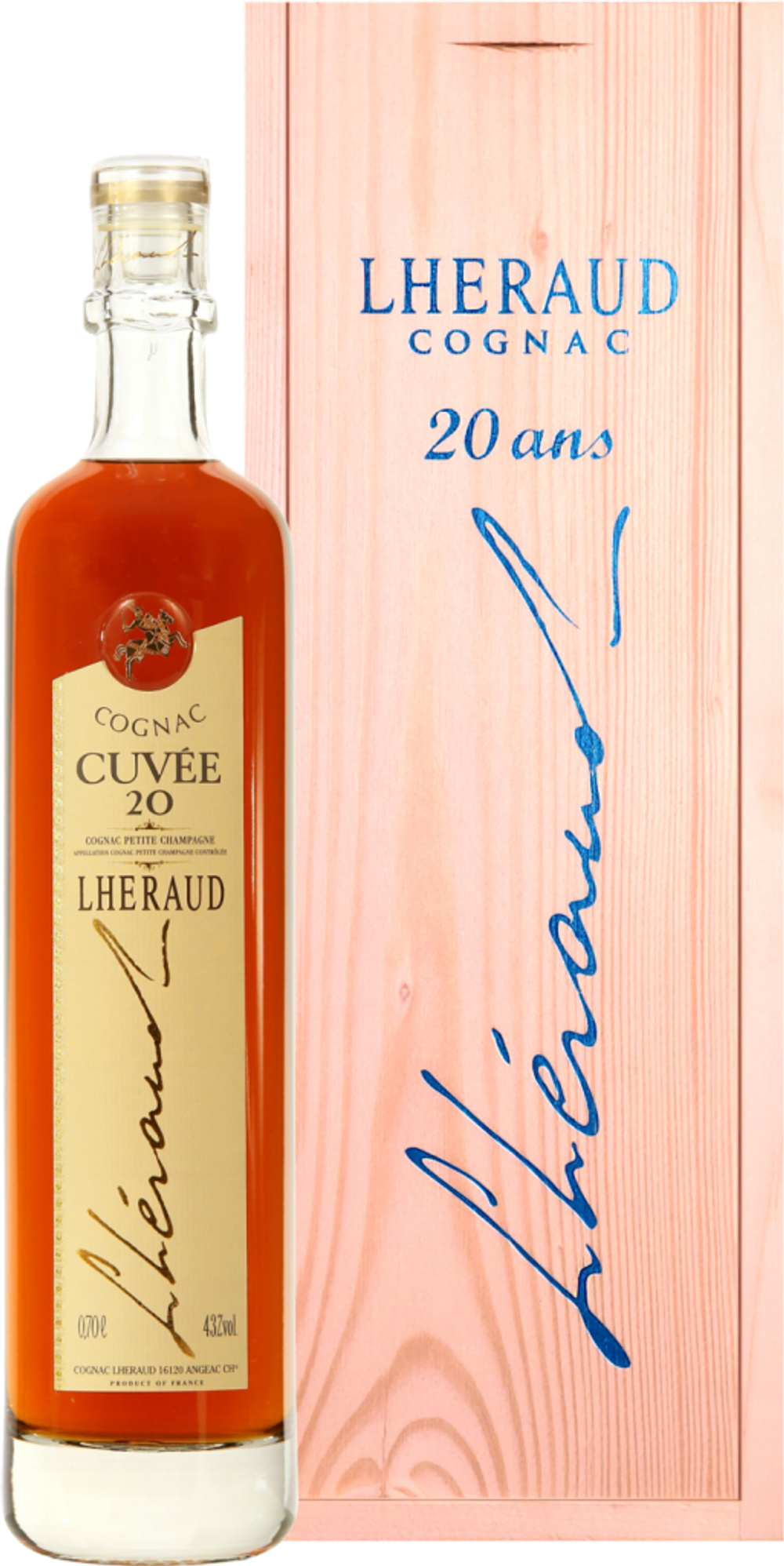 Коньяк Lheraud Cognac Petite Champagne Cuvee 20, 0.7 л
