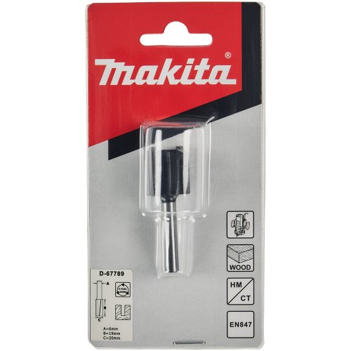 Фреза Makita пазовая с 2 кромками 20*19*6*51*2Т      D-67789