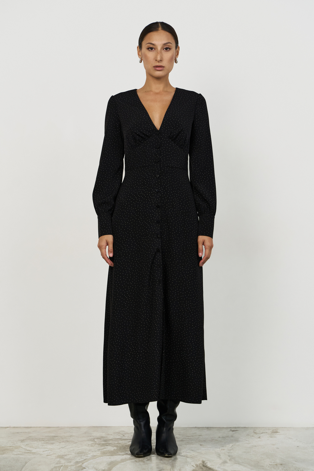 Платье с подрезами, макси