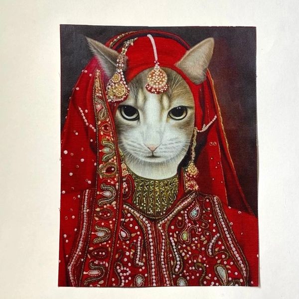 Кошка/ Восточная красавица/Панно, холст 20 / 15 см 1