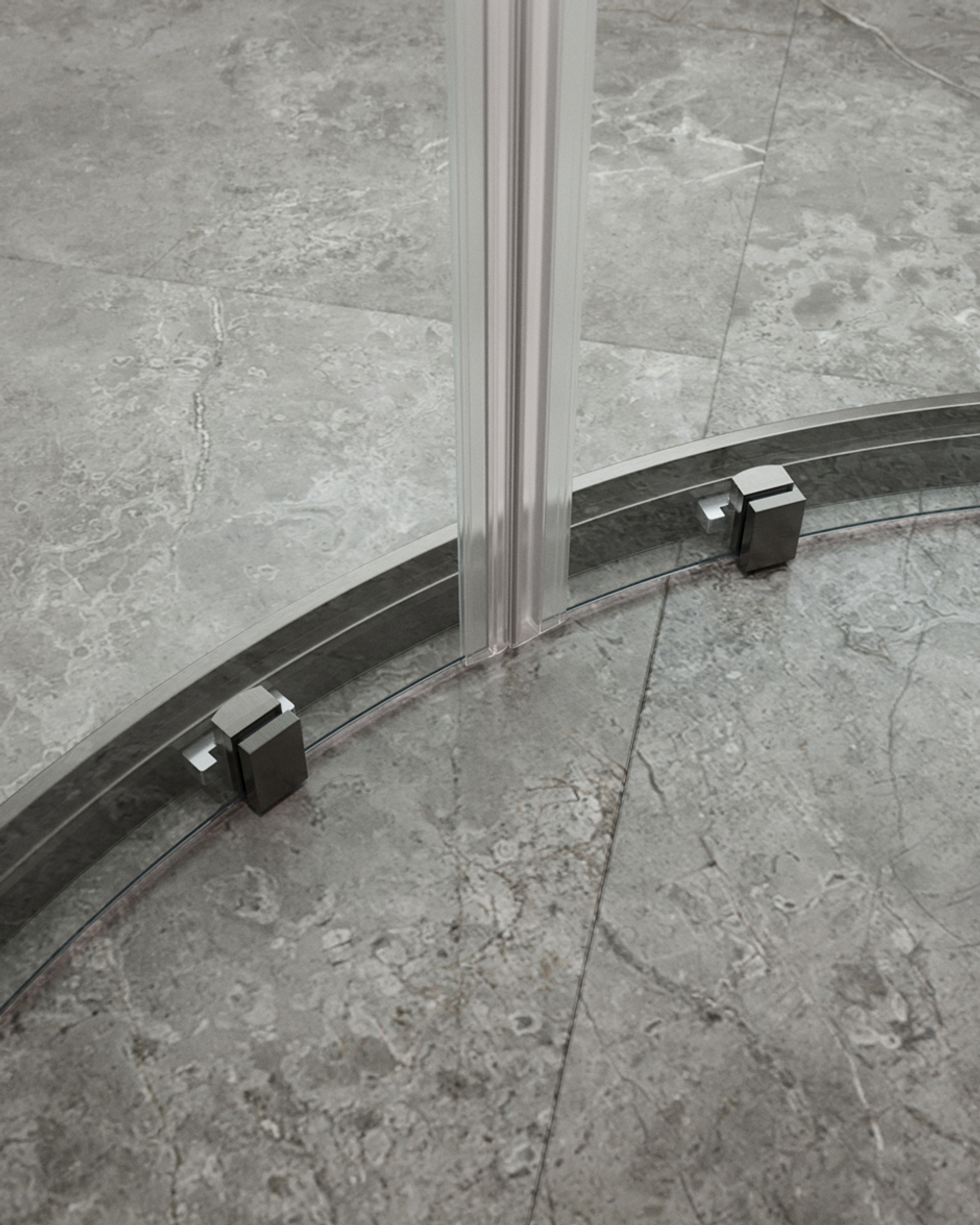 Душевой уголок Cezares MOLVENO-R-22-90+30-C-GM-IV, 120х120х195, профиль оружейная сталь, прозрачное стекло