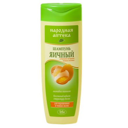 Шампунь Народная аптека Яичный Для окрашенных и тонких волос  400 мл