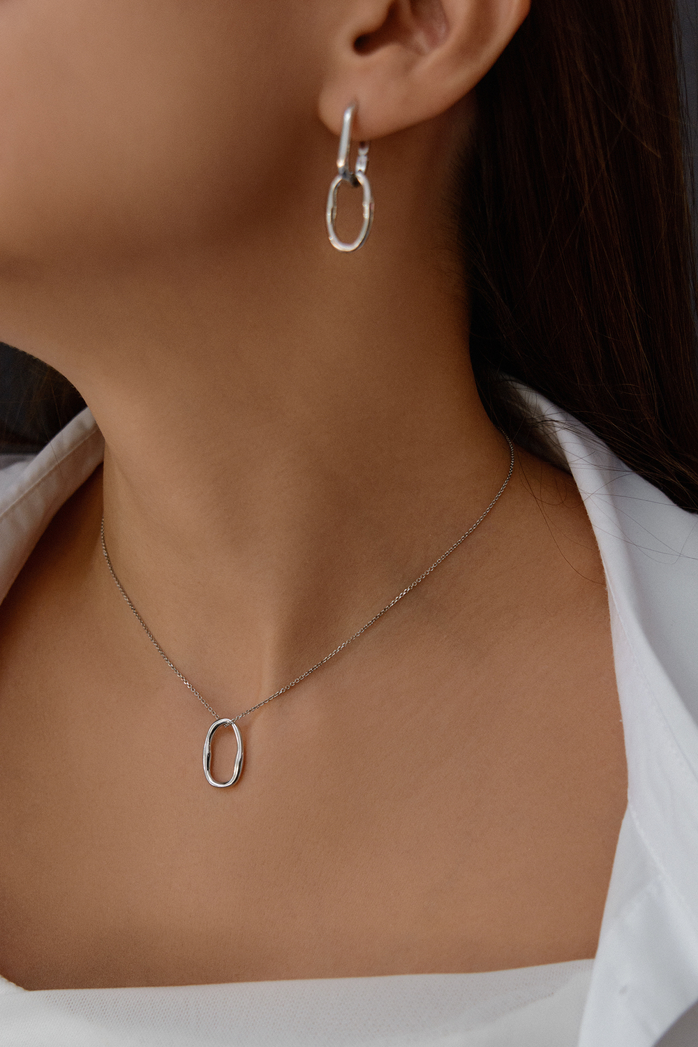 Моносерьга "База" из серебра 1,8 см