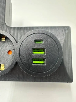 Сетевой фильтр 3 розетки 2 Usb и 1 Type-c