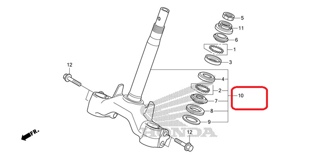 53219-KWN-710. STEM SUB ASSY., STEERING. Honda PCX