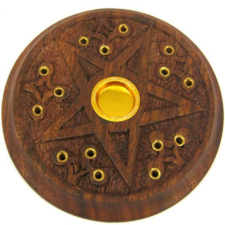 Подставка под благовония Пентаграмма дерево 10 см