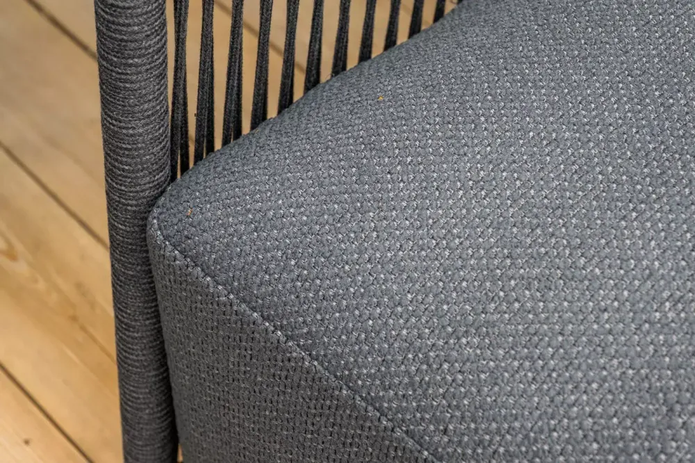 "Лугано" лаунж-зона 5-местная плетеная из роупа (веревки), каркас алюминиевый темно-серый, роуп темно-серый