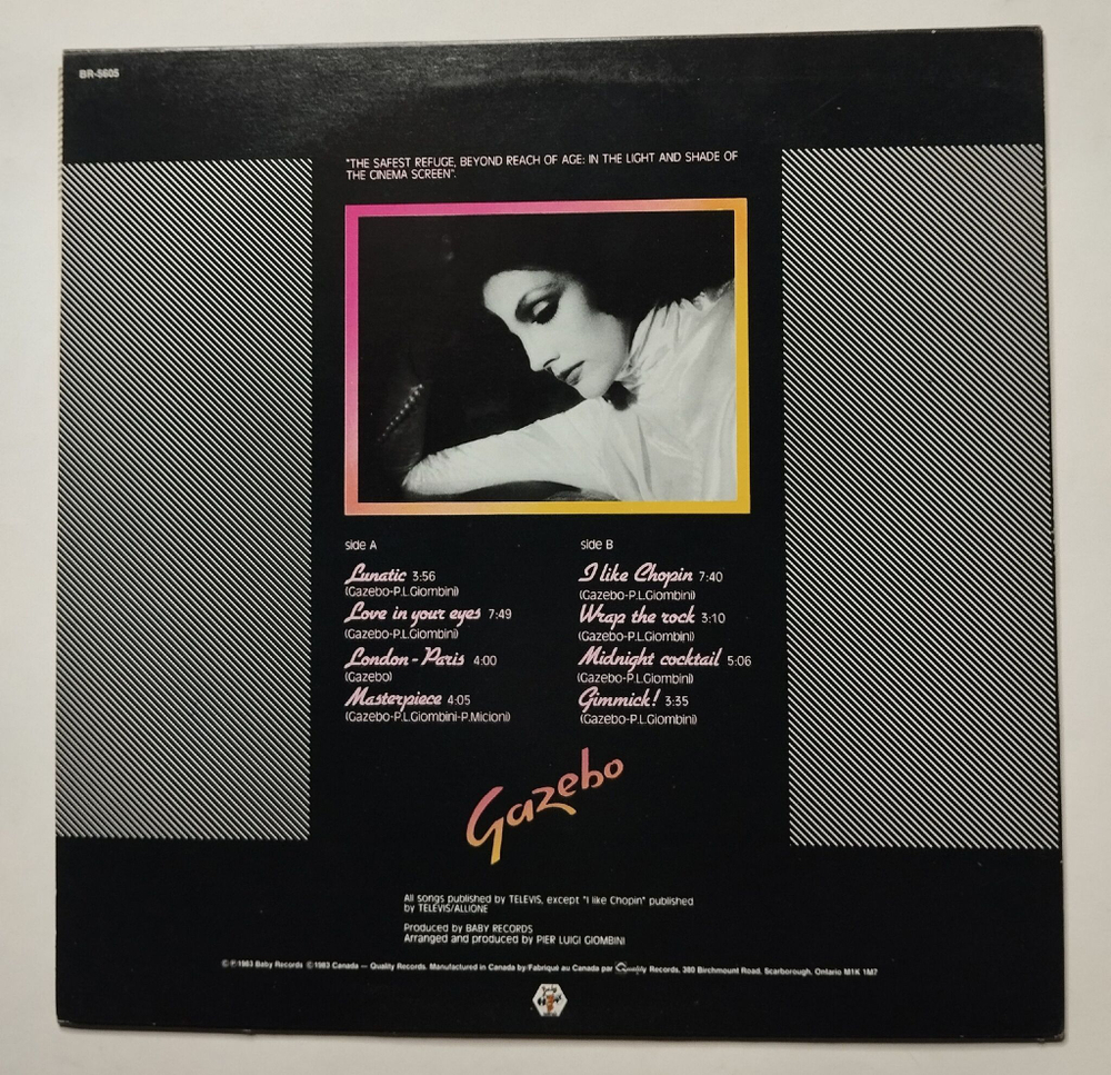 Винтажная виниловая пластинка LP Gazebo (Canada 1983)