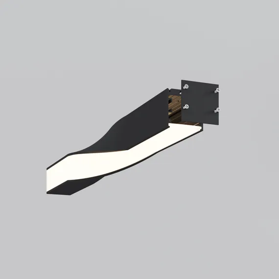 Радиусный профиль 35x35 Скрученный правый черный Led Strip alm-3535r-b-tr-90°-0.4m