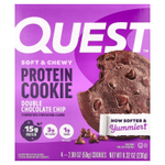 Quest Nutrition, Протеиновое печенье, двойная шоколадная крошка, 4 пакетика, 59 г (2,08 унции)
