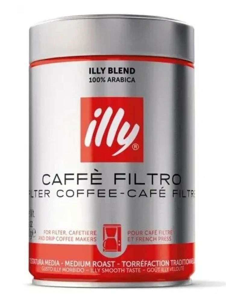 Кофе молотый ILLY FILTER средняя обжарка 250 г x 4 шт