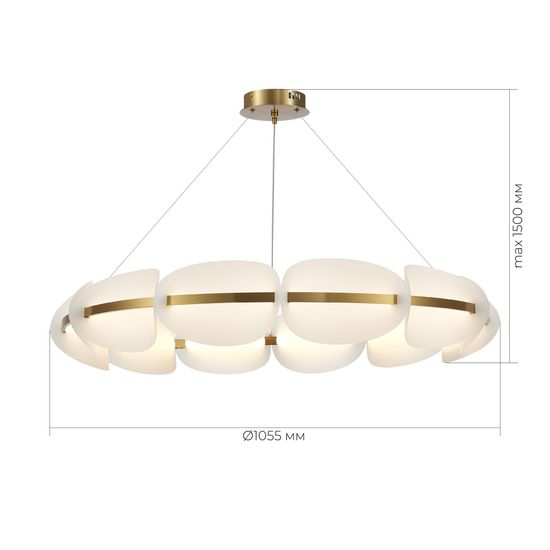 SL1304.203.65 Люстра подвесная ST-Luce Золотистый/Белый LED 1*65W 3000K ETOILE